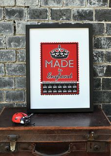 made in england screen print   red by mary fellows