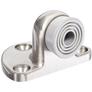 Rockwood 480.15 Brass Door Stop, #12 x 1 1/4" FH WS Fastener with Plastic Anchor, 2 1/2" Base Width x 1 3/4" Base Length, 1 5/8" Height, Satin Nickel Plated Clear Coated Finish
