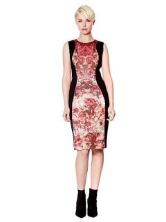 Pied a Terre Printed Ponte Panelled Dress Multi Coloured
