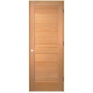 ReliaBilt Louvered Solid Core Pine Right Hand Interior Single Prehung Door (Common 80 in x 24 in; Actual 81.75 in x 25.75 in)