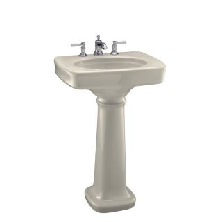 KOHLER Bancroft 35.25 in H Almond Vitreous China Complete Pedestal Sink