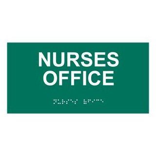 ADA Nurses Office Braille Sign RSME 483 WHTonPNGRN Wayfinding  Business And Store Signs 