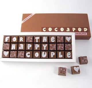 personalised chocolates for weddings by chocolate by cocoapod chocolate