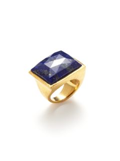 Rectangular Lapis Lazuli Ring by Wendy Mink