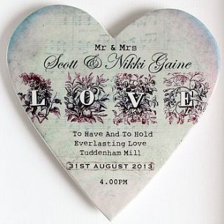 personalised ceramic wedding heart by lovehart