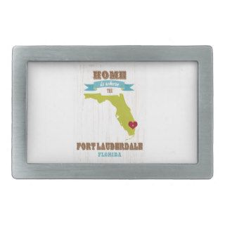 Fort Lauderdale, Florida Map – Home Is Where Rectangular Belt Buckle