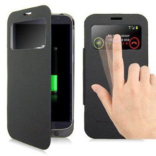 Wake/Sleep Flip External Battery Power Case For Samsung Galaxy Mega 6.3 i9200 (Black) Cell Phones & Accessories