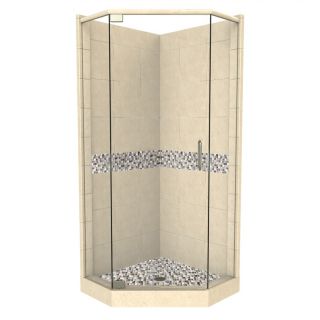 American Bath Factory Java 86 in H x 36 in W x 36 in L Medium with Java Accent Neo Angle Corner Shower Kit