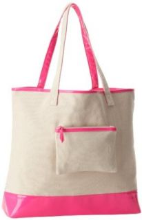 Echo Design Women's Beach Tote Bag With Bright Patent Trim, Hot Pink, One Size Travel Totes Luggage Clothing