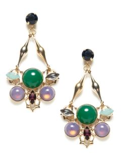 Multi Color Glass & Crystal Chandelier Earrings by Anton Heunis