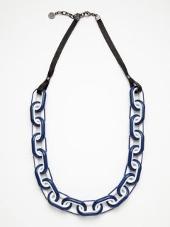 Blue & White Resin Link Necklace by Ben Amun