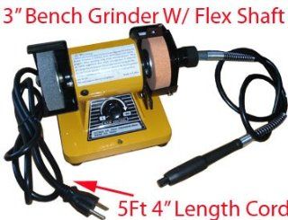 3" Electric Bench Grinder Stone Grinding W/ Flex Shaft   Power Bench Grinders  