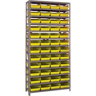 Quantum Storage 48 Bin Shelf Unit — 12in. x 36in. x 75in. Rack Size  Single Side Bin Units