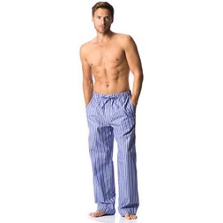 men's blue and white striped pj bottoms by pj pan pyjamas