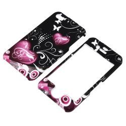 Dark Purple Heart With Butterfly Snap on Case for Apple iPhone 4/ 4S Eforcity Cases & Holders