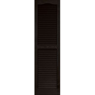 Vantage Black Louvered Vinyl Exterior Shutter (Common 50.625 in x 13.875 in; Actual 50.625 in x 13.875 in)