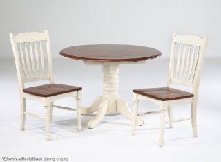 A America British Isles Solid Wood 42" Dropleaf Dining Set in Merlot & Buttermilk Finish   Dining Room Furniture Sets