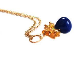 ethiopian opal and lapis lazuli necklace by prisha jewels