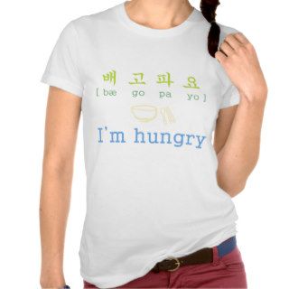 I'm hungry in korean t shirts