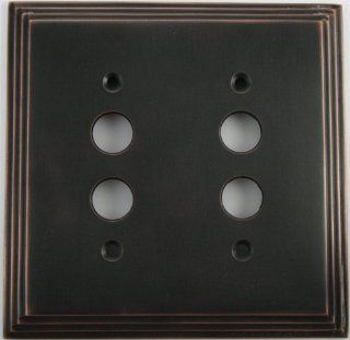 Deco Step Style Oil Rubbed Bronze Two Gang Push Button Switch Wall Plates Electronics