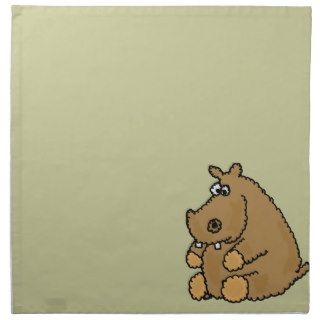 XX  Funny Hippo Cartoon Printed Napkin