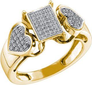 10KT Yellow Gold 0.20 CTW Diamond Micro Pave Ring Vishal Jewelry Jewelry