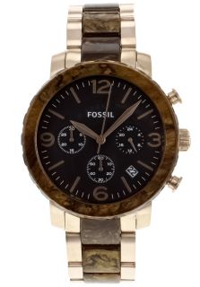 Fossil JR1385  Watches,Womens Natalie Chronograph Brown Dial Two Tone SS, Casual Fossil Quartz Watches