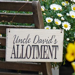 personalised allotment sign by delightful living