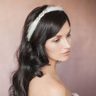 kiki bridal feather wedding headband by britten weddings