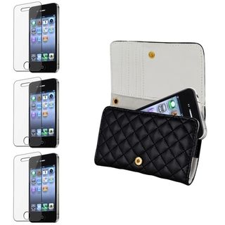 BasAcc Leather Wallet Case/ Screen Protector for Apple iPhone 4/ 4S BasAcc Cases & Holders