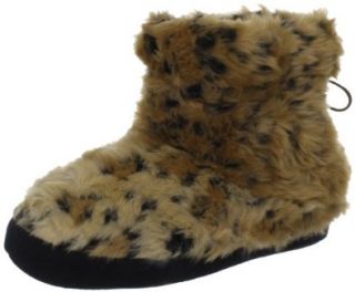 Dearfoams Women's DF486 Boot,Leopard,Small (Women's 5 6 M US) Shoes