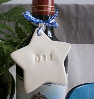 'dad' ceramic hanging decoration by dimbleby ceramics