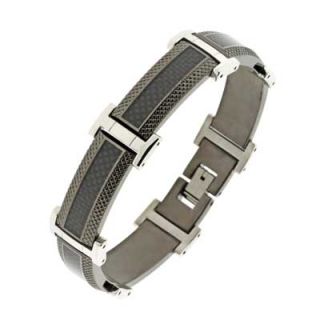 tone stainless steel and carbon fiber bracelet 8 5 $ 79 00 add to bag