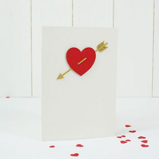 valentine's heart and arrow card by bombus