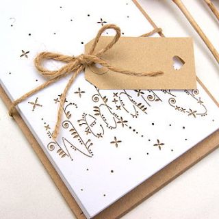 five laser cut wedding cards by the hummingbird card company