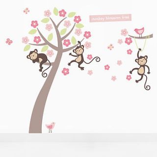 pastel monkey blossom tree wall stickers by parkins interiors