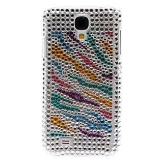 Rayshop   Rhinestone Decorated Colorful Stripe Pattern Hard Case for Samsung Galaxy S4 I9500 Cell Phones & Accessories