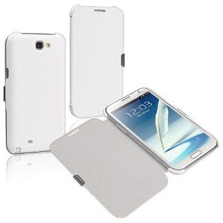 eForCity Leather Case with Magnetic Flap Compatible with Samsung© Galaxy Note II N7100, White Cell Phones & Accessories