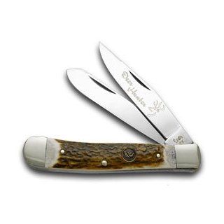 HEN & ROOSTER AND Deer Hunter Genuine Deer Stag 1/500 Trapper Pocket Knife Knives  Folding Camping Knives  Sports & Outdoors