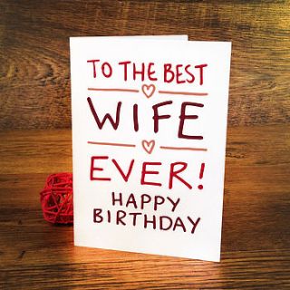 birthday card for best wife ever by a is for alphabet