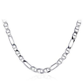 Sterling Silver Men's Heavy Figarucci Link Chain 20" Chain Necklaces Jewelry
