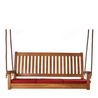 TEAK Outdoor Dining Chairs/Table Sets and Patio Furniture Rope Swing with RED cushion  Porch Swings  Patio, Lawn & Garden