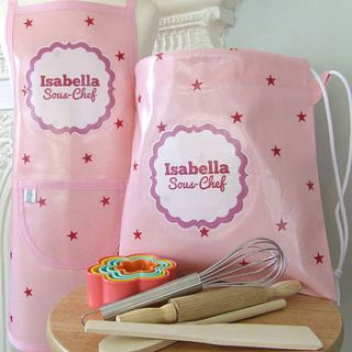 pink stars personalised baking set by pinnikity