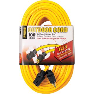 Prime Wire & Cable 125 Volt Outdoor Extension Cord — 100Ft.  Extension Cords