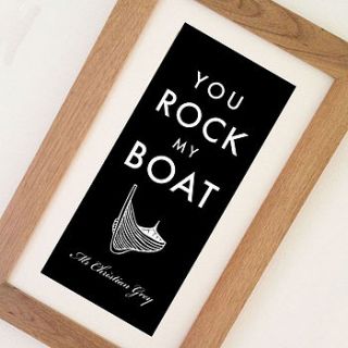 'you rock my boat' personalised print by jg artwork