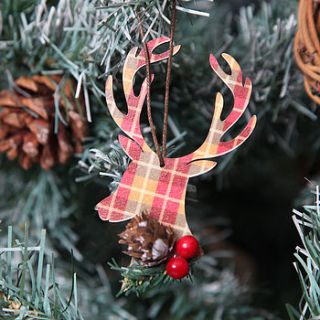 stags head christmas tree decoration by red berry apple