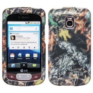 Dry Oak Wood Leaves Camouflage Wild Outdoor Design Rubberized Snap on Hard Shell Cover Protector Faceplate Cell Phone Case for T Mobile LG Optimus T P509 / LG Thrive / AT&T LG Phoenix P505 + LCD Screen Guard Film Cell Phones & Accessories