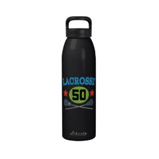 Lacrosse Jersey Number 50 Gift Idea Water Bottles