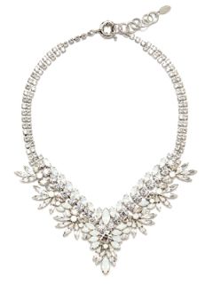 White Opal Crystal Bib Necklace by Elizabeth Cole
