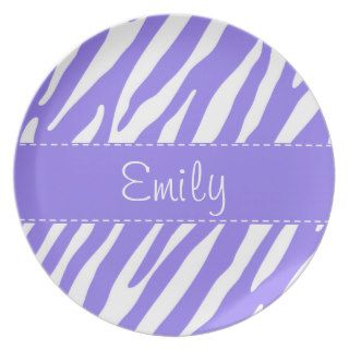 Purple Zebra Stripe Pattern Plates